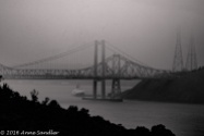 The bridge and boat were totally encased in fog/haze. Lightroom's dehaze did a pretty good job of removing most of it.